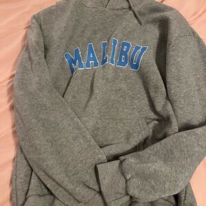 SHEIN Gray Hoodie with Blue Accents